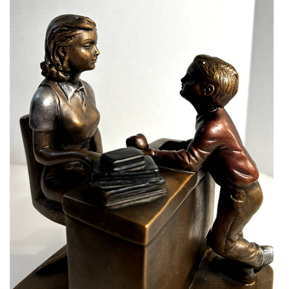 Authentic Austin Mixed Metal Sculpture Teacher's Pet AP3963 Made USA **HEAVY** - Picture 8 of 10